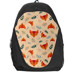 Foxes Animals Face Orange Backpack Bag by Mariart