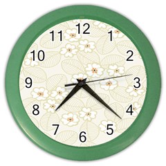 Flower Floral Leaf Color Wall Clocks