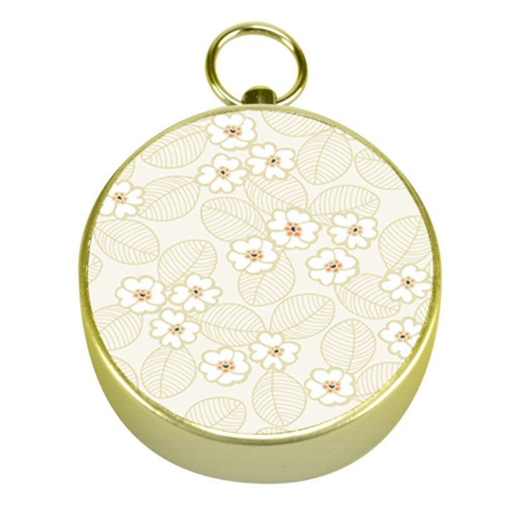 Flower Floral Leaf Gold Compasses