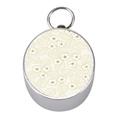 Flower Floral Leaf Mini Silver Compasses by Mariart