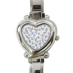 Glass Polka Circle Blue Heart Italian Charm Watch by Mariart