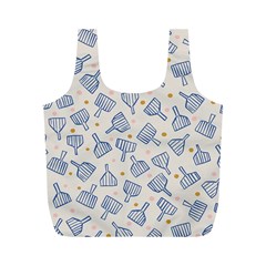 Glass Polka Circle Blue Full Print Recycle Bags (m) 