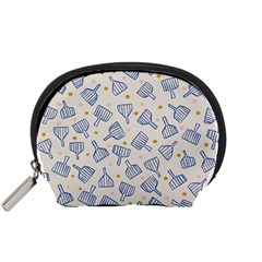 Glass Polka Circle Blue Accessory Pouches (small)  by Mariart