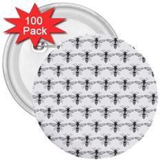 Bee Wasp Sting 3  Buttons (100 Pack) 