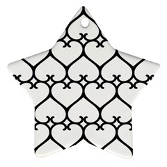 Heart Background Wire Frame Black Wireframe Ornament (star)