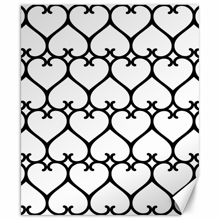 Heart Background Wire Frame Black Wireframe Canvas 20  x 24  