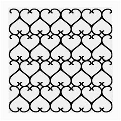 Heart Background Wire Frame Black Wireframe Medium Glasses Cloth (2-side) by Mariart