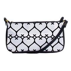 Heart Background Wire Frame Black Wireframe Shoulder Clutch Bags by Mariart