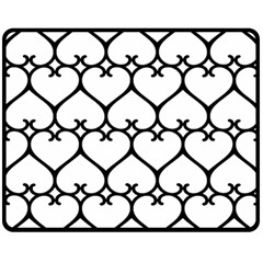 Heart Background Wire Frame Black Wireframe Double Sided Fleece Blanket (medium) 