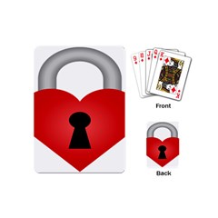 Heart Padlock Red Love Playing Cards (mini)  by Mariart