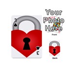 Heart Padlock Red Love Playing Cards 54 (Mini)  Front - Spade3