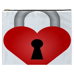 Heart Padlock Red Love Cosmetic Bag (xxxl) 