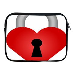 Heart Padlock Red Love Apple Ipad 2/3/4 Zipper Cases by Mariart