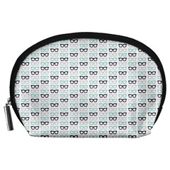Glasses Black Blue Accessory Pouches (large)  by Mariart