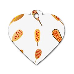 Hot Dog Buns Sate Sauce Bread Dog Tag Heart (one Side)