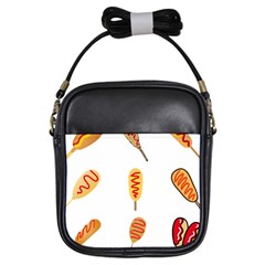 Hot Dog Buns Sate Sauce Bread Girls Sling Bags by Mariart
