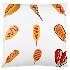 Hot Dog Buns Sate Sauce Bread Large Cushion Case (one Side) by Mariart