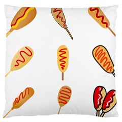 Hot Dog Buns Sate Sauce Bread Large Flano Cushion Case (one Side) by Mariart