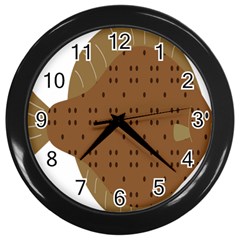 Illustrain Animals Reef Fish Sea Beach Water Seaword Brown Polka Wall Clocks (black) by Mariart