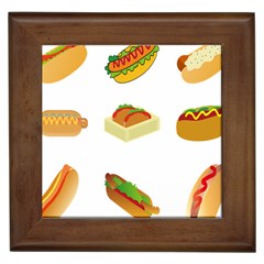 Hot Dog Buns Sauce Bread Framed Tiles