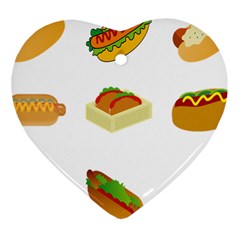 Hot Dog Buns Sauce Bread Ornament (heart)