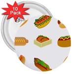 Hot Dog Buns Sauce Bread 3  Buttons (10 pack)  Front