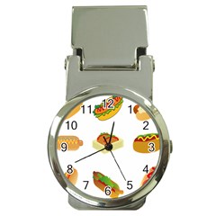 Hot Dog Buns Sauce Bread Money Clip Watches by Mariart