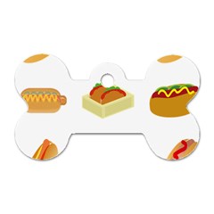 Hot Dog Buns Sauce Bread Dog Tag Bone (two Sides) by Mariart