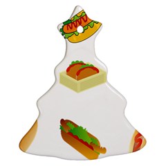 Hot Dog Buns Sauce Bread Ornament (christmas Tree)  by Mariart