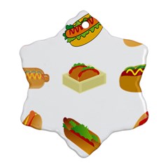 Hot Dog Buns Sauce Bread Snowflake Ornament (two Sides) by Mariart