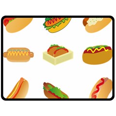 Hot Dog Buns Sauce Bread Double Sided Fleece Blanket (large)  by Mariart