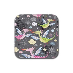 Dragonfly Animals Dragom Monster Fair Cloud Circle Polka Rubber Coaster (square)  by Mariart