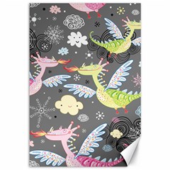 Dragonfly Animals Dragom Monster Fair Cloud Circle Polka Canvas 12  X 18   by Mariart