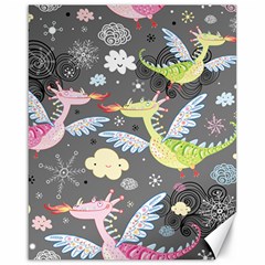 Dragonfly Animals Dragom Monster Fair Cloud Circle Polka Canvas 16  X 20   by Mariart