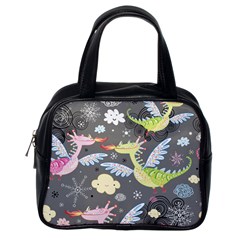 Dragonfly Animals Dragom Monster Fair Cloud Circle Polka Classic Handbags (one Side) by Mariart