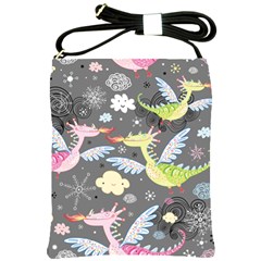 Dragonfly Animals Dragom Monster Fair Cloud Circle Polka Shoulder Sling Bags