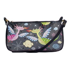 Dragonfly Animals Dragom Monster Fair Cloud Circle Polka Shoulder Clutch Bags by Mariart