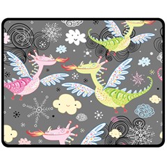 Dragonfly Animals Dragom Monster Fair Cloud Circle Polka Fleece Blanket (medium)  by Mariart