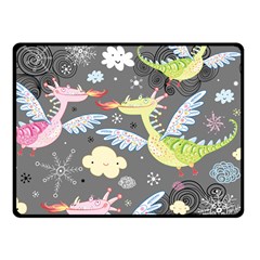 Dragonfly Animals Dragom Monster Fair Cloud Circle Polka Fleece Blanket (small) by Mariart