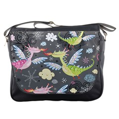 Dragonfly Animals Dragom Monster Fair Cloud Circle Polka Messenger Bags by Mariart