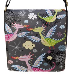 Dragonfly Animals Dragom Monster Fair Cloud Circle Polka Flap Messenger Bag (s) by Mariart