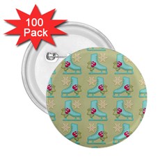 Ice Skates Background Christmas 2 25  Buttons (100 Pack)  by Mariart