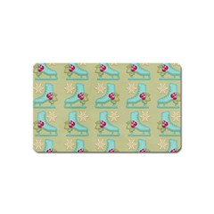 Ice Skates Background Christmas Magnet (name Card) by Mariart