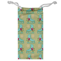 Ice Skates Background Christmas Jewelry Bag by Mariart