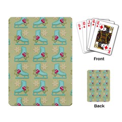 Ice Skates Background Christmas Playing Card