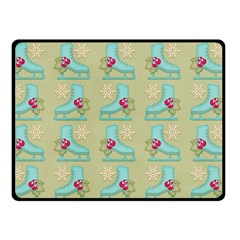 Ice Skates Background Christmas Double Sided Fleece Blanket (small)  by Mariart