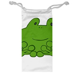 Illustrain Frog Animals Green Face Smile Jewelry Bag