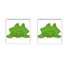 Illustrain Frog Animals Green Face Smile Cufflinks (square) by Mariart