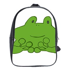 Illustrain Frog Animals Green Face Smile School Bags(large)  by Mariart