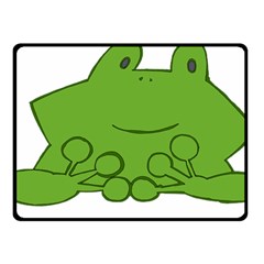 Illustrain Frog Animals Green Face Smile Fleece Blanket (small)
